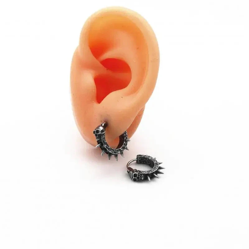 Gothic Skull Hoop Earrings