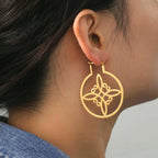 Wiccan Women's Protective Witch's Knot Hoop Earrings Gold