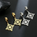 Witch’s Knot Protection Wiccan Women’s Drop Hoop Earrings gold