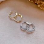 Women's Hoop Earrings with Pearls in Silver