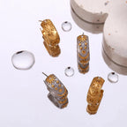 Retro Sun Hoop Earrings gold