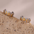 Retro Sun Hoop Earrings silver