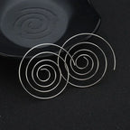 Women's Spiral Hoop Earrings silver