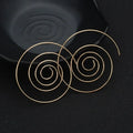 Women's Spiral Hoop Earrings gold