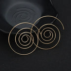 Women's Spiral Hoop Earrings gold
