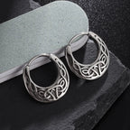 Nordic Viking Hoop Earrings silver