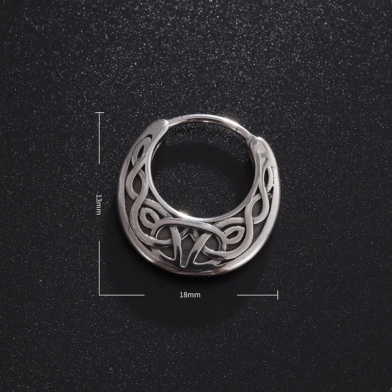 Nordic Viking Hoop Earrings silver