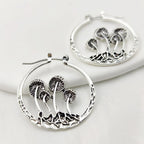 Vintage Mushroom Hoop Earrings