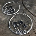 Vintage Mushroom Hoop Earrings
