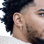 Discreet Cross Earrings for Men and Women style 1