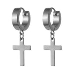 Cross Earrings for Men and Women Silver