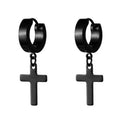 Cross Earrings for Men and Women Black