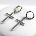 Silver Cross Dangle Earrings