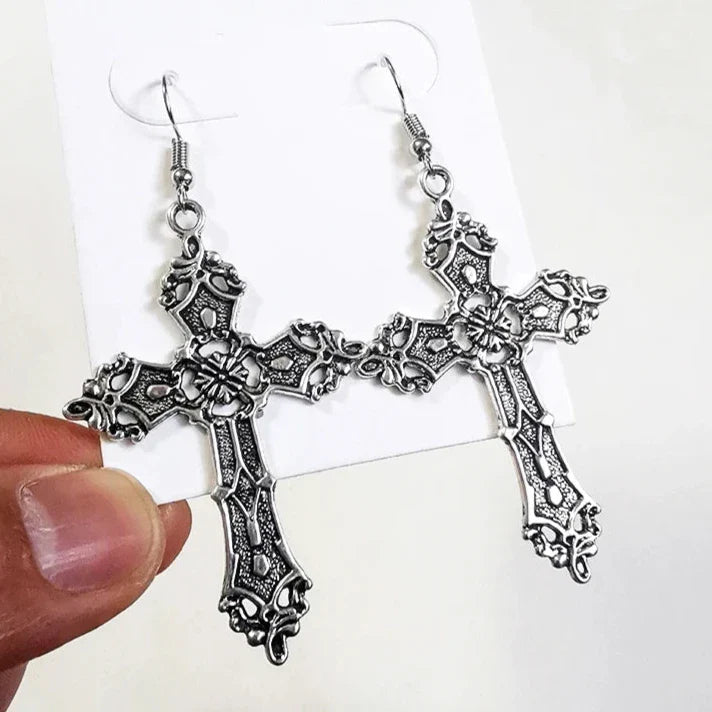 Gothic-Style Cross Earrings for Women style 