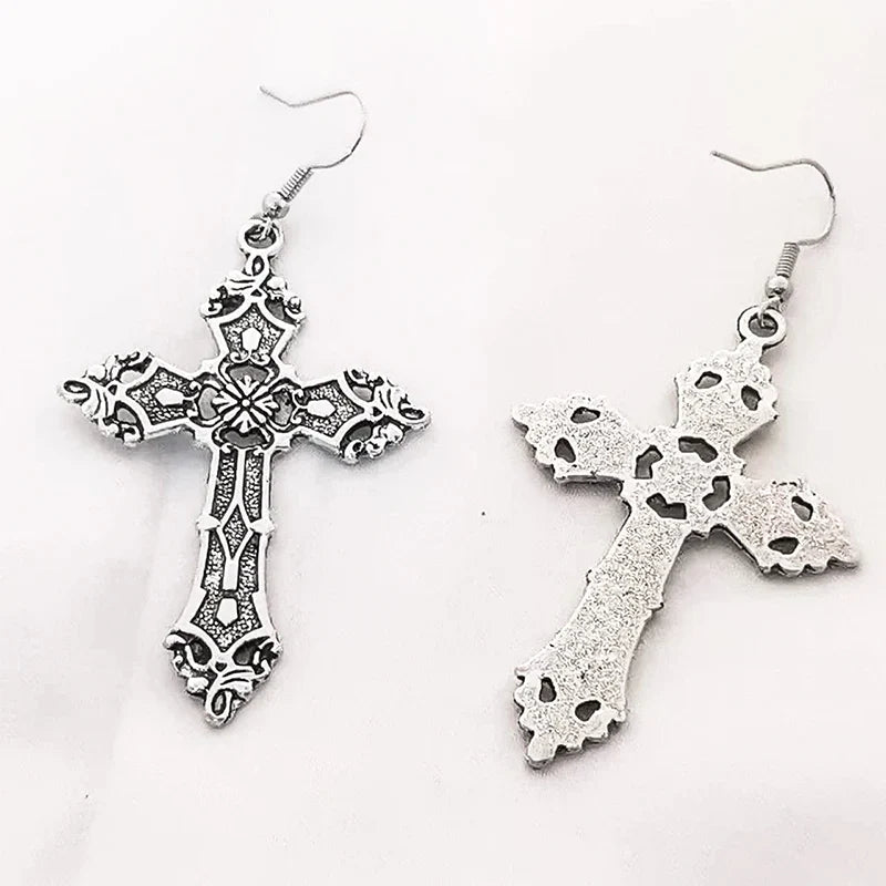 Gothic-Style Cross Earrings for Women