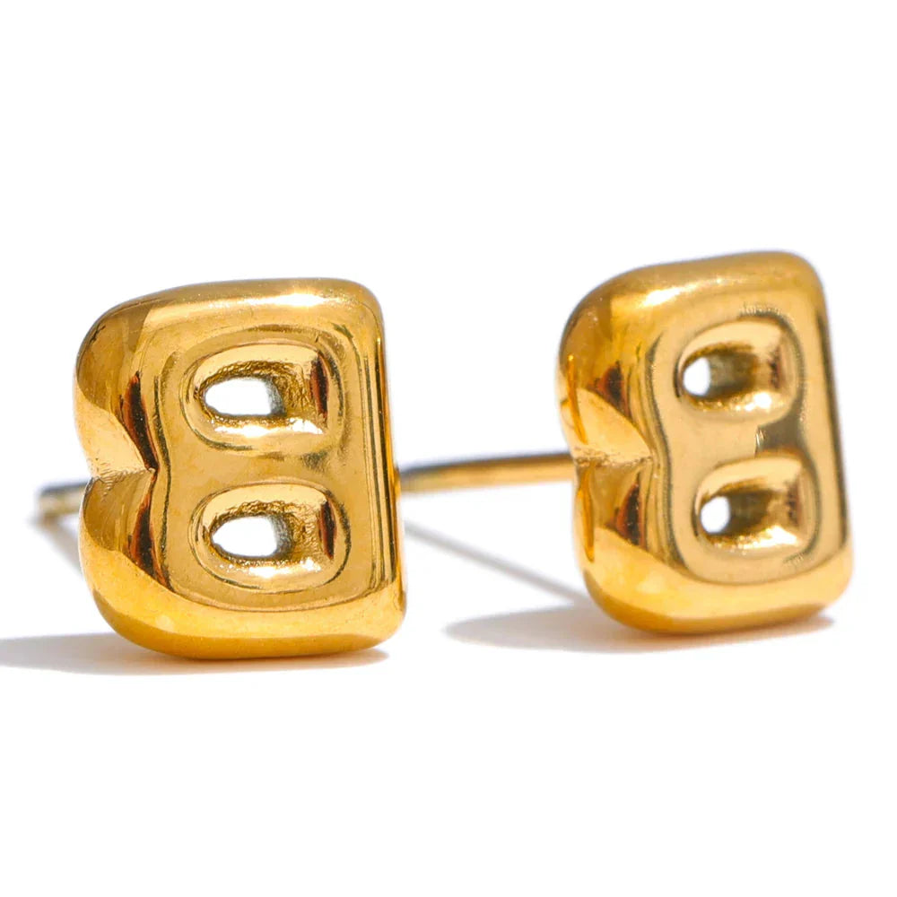Custom earrings with initial b