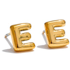 Custom earrings with initial e