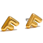 Custom earrings with initial f