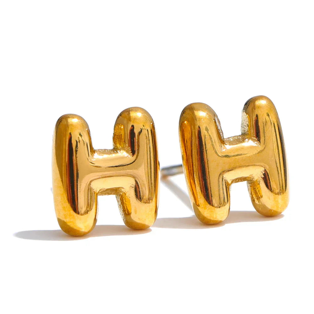 Custom earrings with initial h