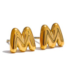 Custom earrings with initial m