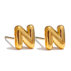 Custom earrings with initial n
