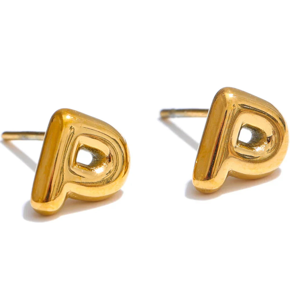Custom earrings with initial p