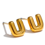 Custom earrings with initial u