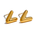 Custom earrings with initial v