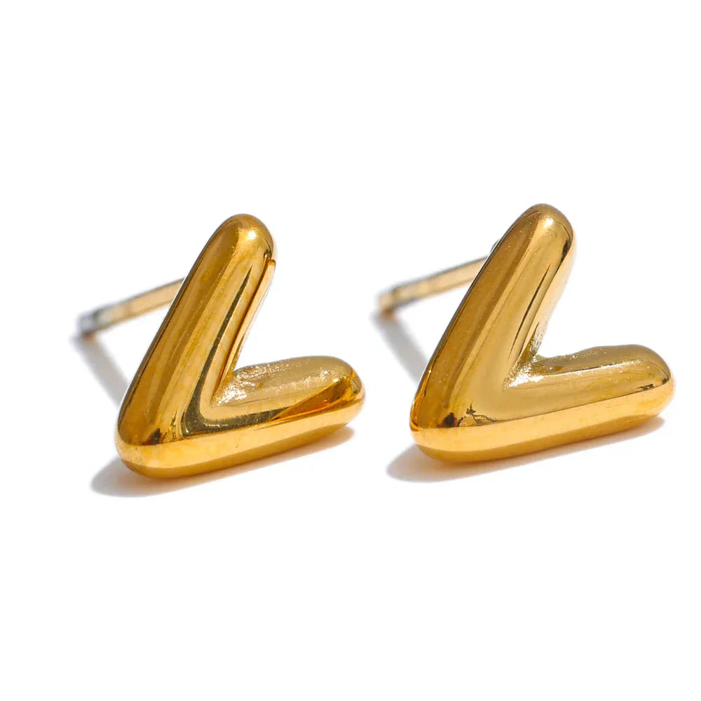 Custom earrings with initial v