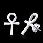 Egypt Ank Cross Earrings Men Women Silver