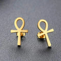 Egypt Ank Cross Earrings Men Women Gold