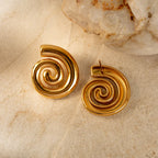 Bulged spiral earrings gold