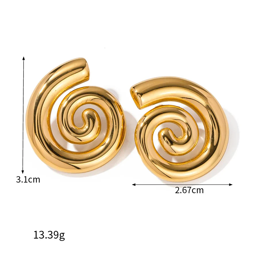 Bulged spiral earrings