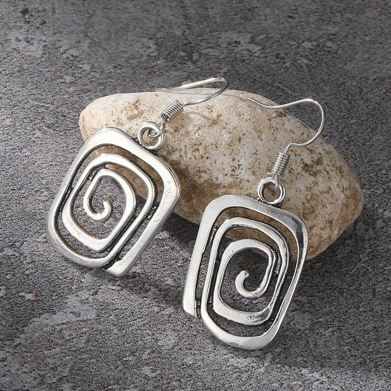 Ethnic Geometric Drop Earrings