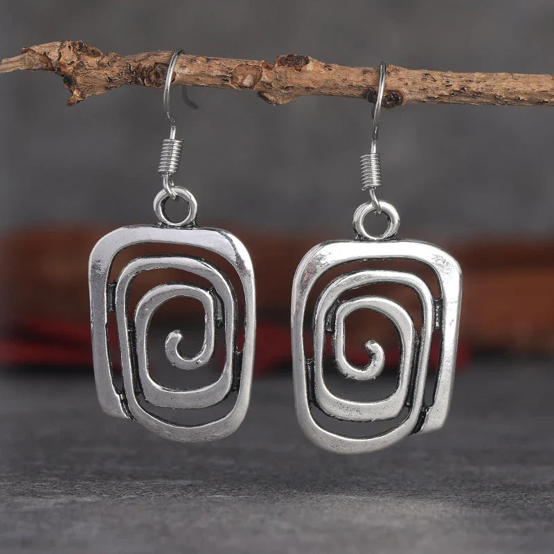 Ethnic Geometric Drop Earrings