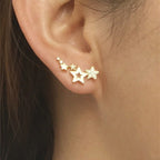 Star Earrings Piercing Gold