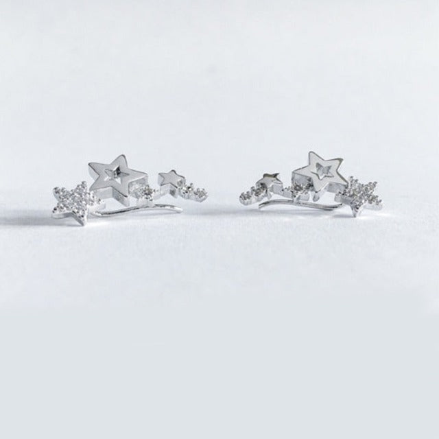 Star Earrings Piercing Silver