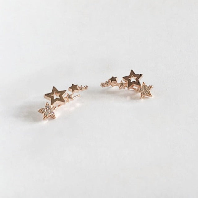 Star Earrings Piercing Rose Gold