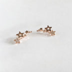 Star Earrings Piercing Rose Gold