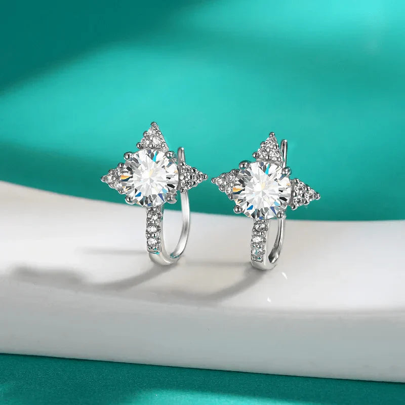 Shooting Star Embrace Earrings with Moissanite