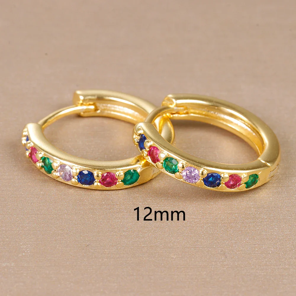 Women's rainbow earrings gold