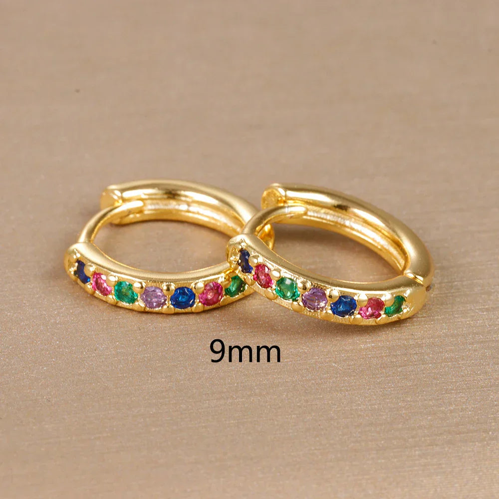 Women's rainbow earrings gold