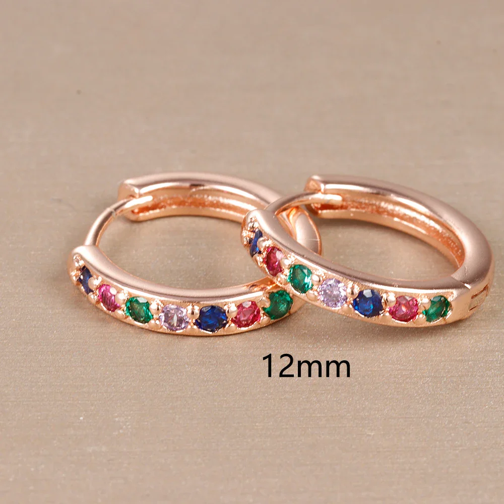 Women's rainbow earrings rose gold