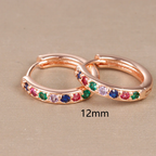 Women's rainbow earrings rose gold