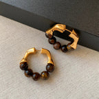 Women's Hoop Earrings Tiger's Eye