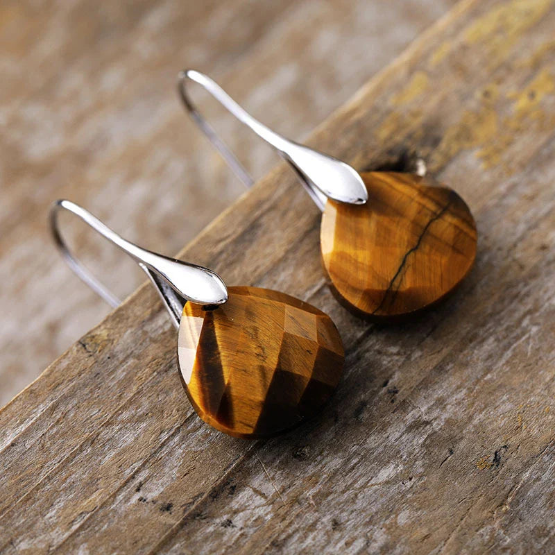 Women’s Tiger’s Eye Earrings Silver