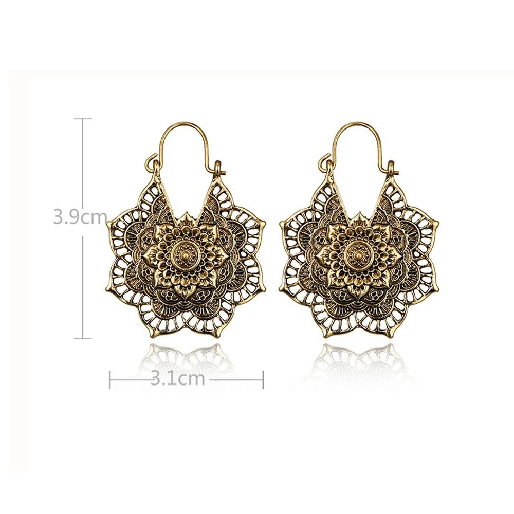 Women's Mandala Flower Earrings