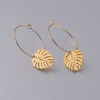 Palm Leaf Gold Earrings