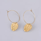 Palm Leaf Gold Earrings
