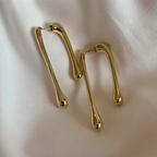 Fine Water Drop Stud Earrings gold